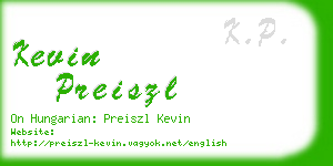 kevin preiszl business card